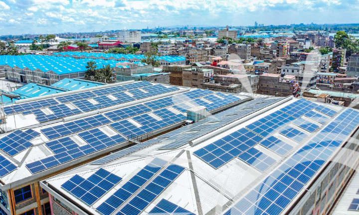 Hybrid solar systems installation in a Kenyan residential setting.